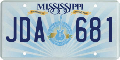 MS license plate JDA681
