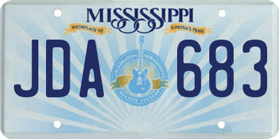MS license plate JDA683