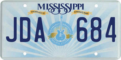 MS license plate JDA684