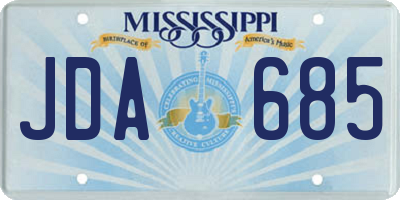 MS license plate JDA685