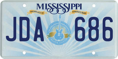 MS license plate JDA686