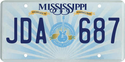 MS license plate JDA687