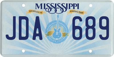 MS license plate JDA689