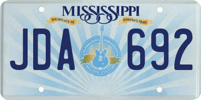 MS license plate JDA692