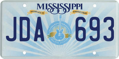 MS license plate JDA693