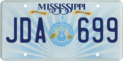 MS license plate JDA699
