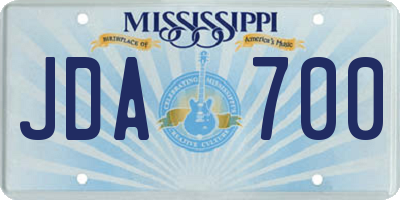 MS license plate JDA700