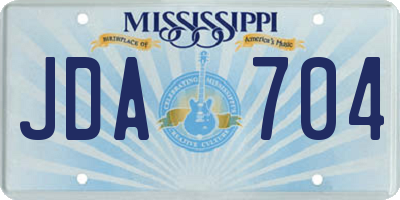 MS license plate JDA704
