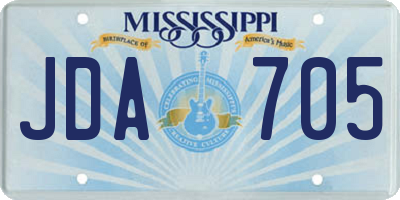 MS license plate JDA705