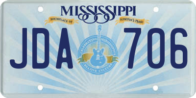 MS license plate JDA706
