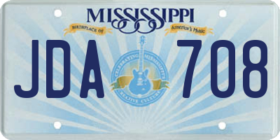 MS license plate JDA708