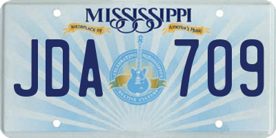 MS license plate JDA709
