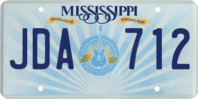 MS license plate JDA712