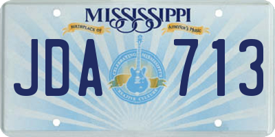 MS license plate JDA713