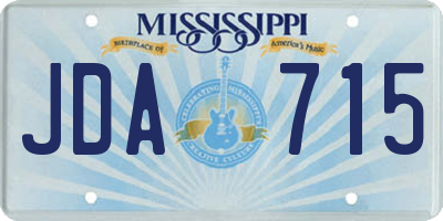 MS license plate JDA715