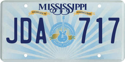 MS license plate JDA717