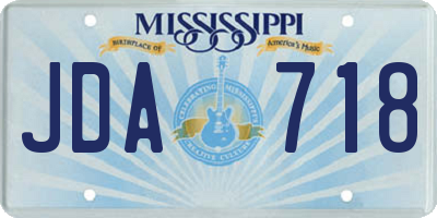 MS license plate JDA718