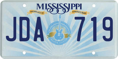 MS license plate JDA719