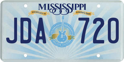MS license plate JDA720