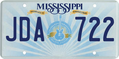 MS license plate JDA722