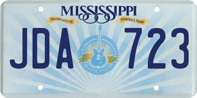 MS license plate JDA723