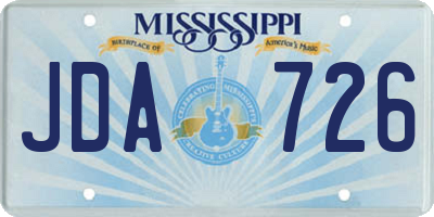 MS license plate JDA726