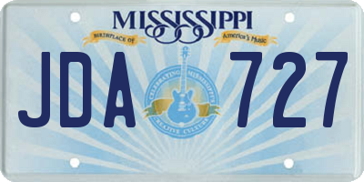 MS license plate JDA727