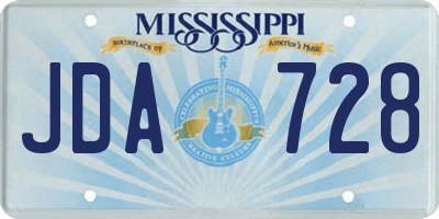 MS license plate JDA728