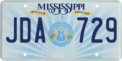 MS license plate JDA729