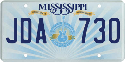 MS license plate JDA730