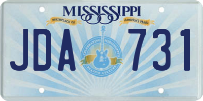MS license plate JDA731