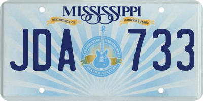 MS license plate JDA733