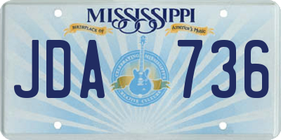 MS license plate JDA736