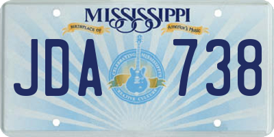 MS license plate JDA738