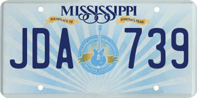 MS license plate JDA739