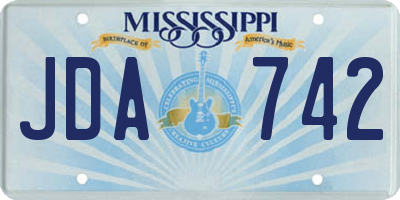 MS license plate JDA742