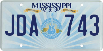 MS license plate JDA743
