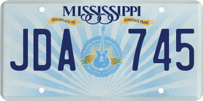 MS license plate JDA745