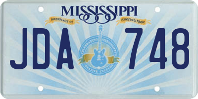 MS license plate JDA748