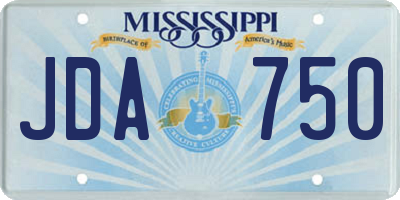 MS license plate JDA750