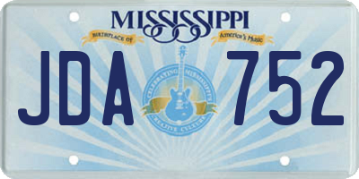 MS license plate JDA752