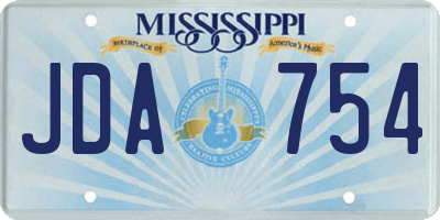 MS license plate JDA754