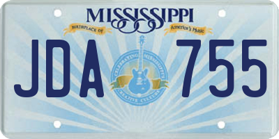 MS license plate JDA755