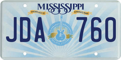 MS license plate JDA760