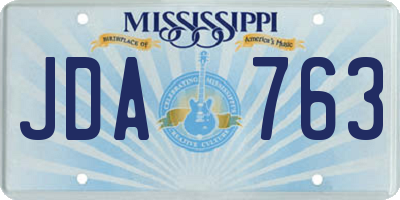 MS license plate JDA763