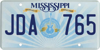 MS license plate JDA765