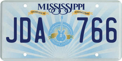 MS license plate JDA766