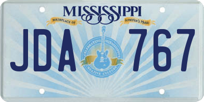 MS license plate JDA767
