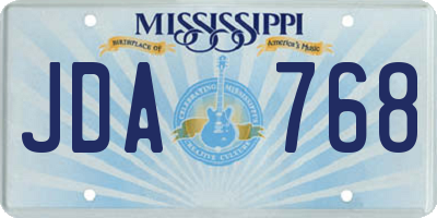 MS license plate JDA768