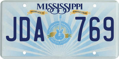 MS license plate JDA769